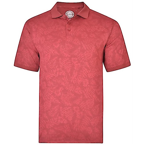 KAM Jersey Poloshirt mit Blumendruck Rot 